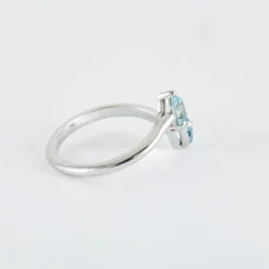 Bague croisée Aigue-marine