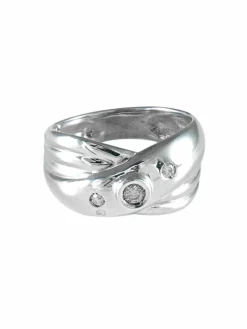Bague Croisée Or blanc Diamants