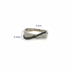 Bague croisée or blanc diamants