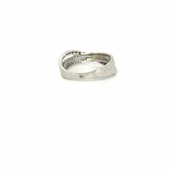 Bague croisée or blanc diamants