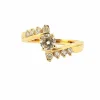 Bague croisée or jaune diamants