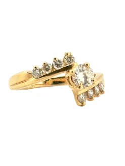 Bague croisée or jaune diamants