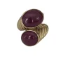Bague Croisée Or Jaune Rubis Cabochon
