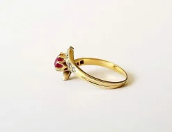 Bague croisée Or Jaune Rubis et Diamants