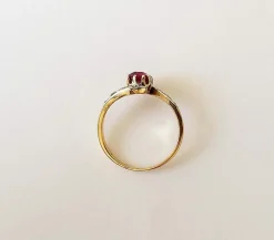 Bague croisée Or Jaune Rubis et Diamants