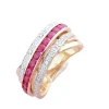 Bague Croisée Rubis Diamants