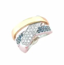 Bague Croisée Saphirs Diamants