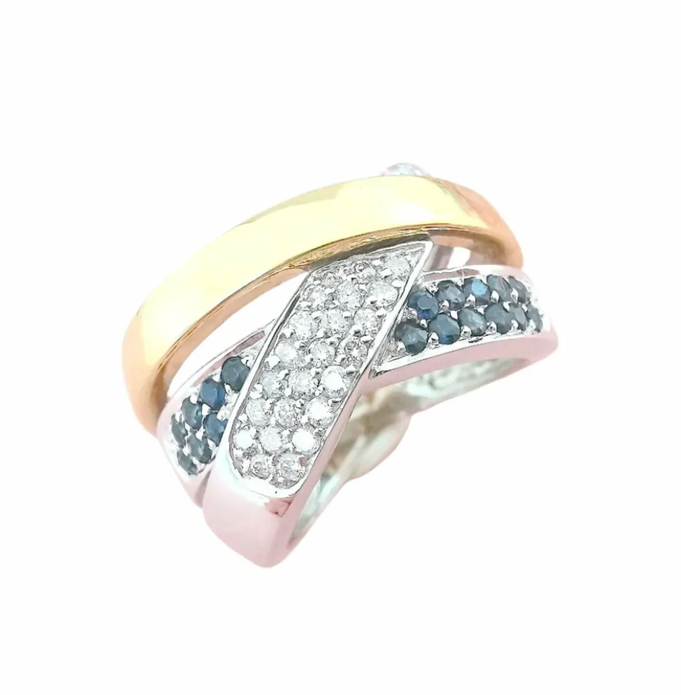 Bague Croisée Saphirs Diamants