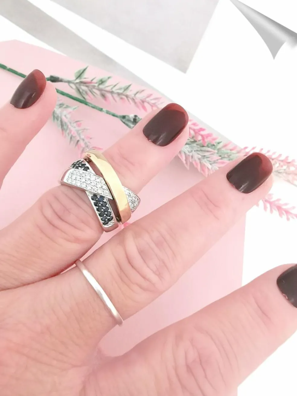 Bague Croisée Saphirs Diamants