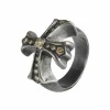 Bague Croix Médiévale diamants bruns