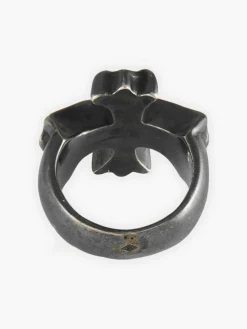 Bague Croix Médiévale diamants bruns