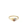Bague cœur 2 ors et rubis