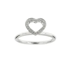Bague cœur Or blanc Diamants