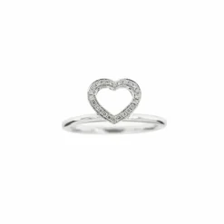 Bague cœur Or blanc Diamants