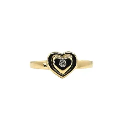 Bague Cœur Or jaune Diamant