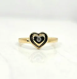 Bague Cœur Or jaune Diamant