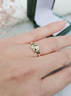 Bague Cœur Or jaune Diamant