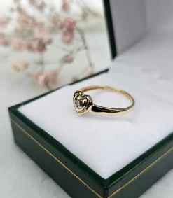 Bague Cœur Or jaune Diamant