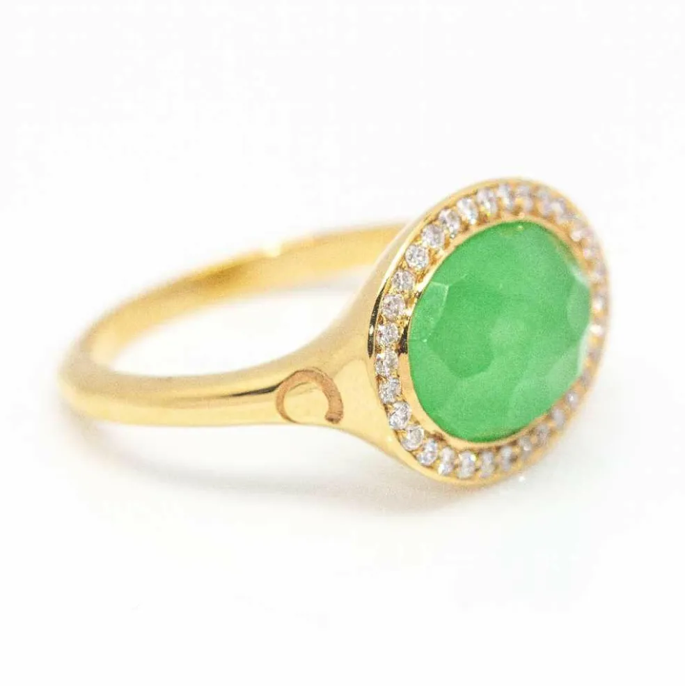 Bague DANZE Chrysoprase et Diamant