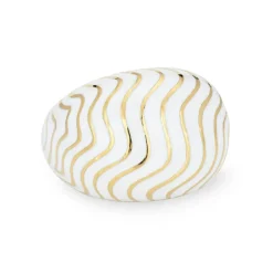 Bague David Webb Vintage Bombe Dome en émail blanc