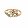Bague début XXe or jaune et blanc, rubis et diamants