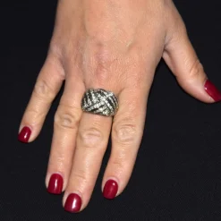 BAGUE DÉCO' EN OR BLANC 18 KT - 15 g
