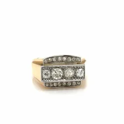 Bague de cocktail Art Déco diamants