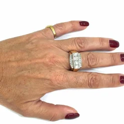 Bague de cocktail Art Déco diamants