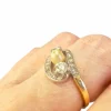 BAGUE DE DESIGN ANCIENNE DES ANNÉES 1920-1925 EN OR 18 KT ET PLATINE AVEC DIAMANTS ET PERLES
