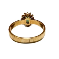 BAGUE DE DESIGN CONTEMPORAIN en OR 18 carats avec DIAMANTS et ÉMERAUDE