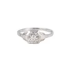 Bague de fiançailles Art Déco or blanc et diamant