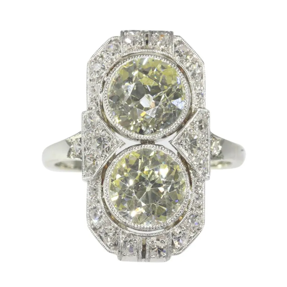 Bague de fiançailles Art Déco avec diamants