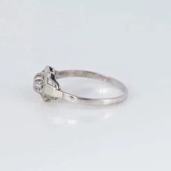 Bague de fiançailles Art Déco or blanc et diamant