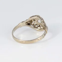Bague de fiançailles Art Déco or blanc et diamant