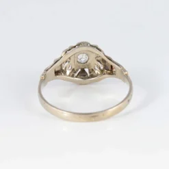 Bague de fiançailles Art Déco or blanc et diamant