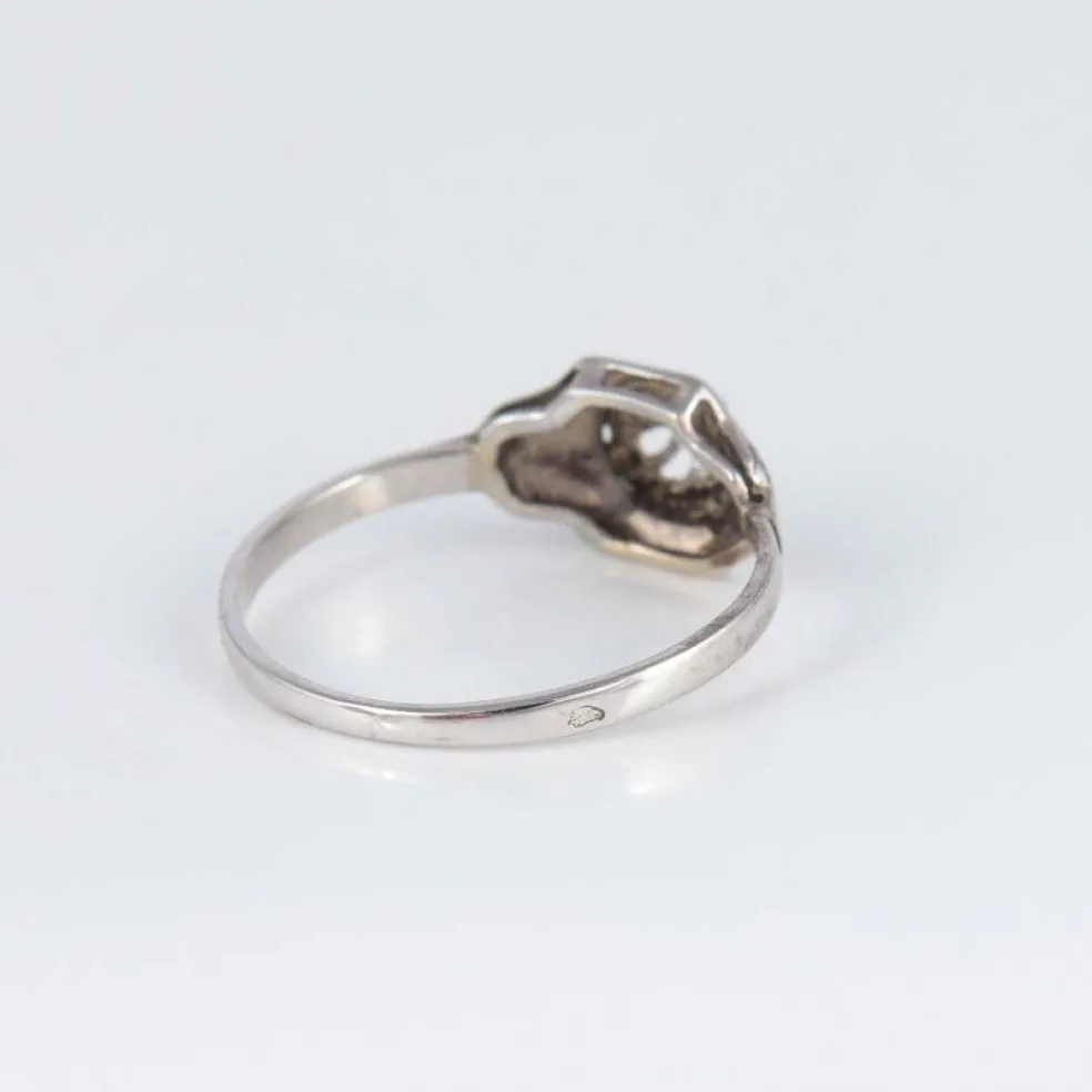 Bague de fiançailles Art Déco or blanc et diamant