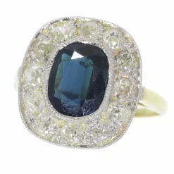 Bague de fiançailles diamant et saphir