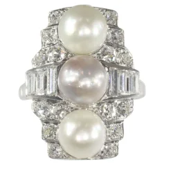 Bague de fiançailles diamant et perle