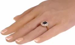 Bague de fiançailles diamant et saphir