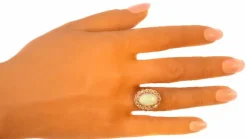 Bague de fiançailles diamant opale