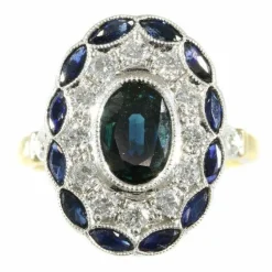 Bague de fiançailles diamant et saphir