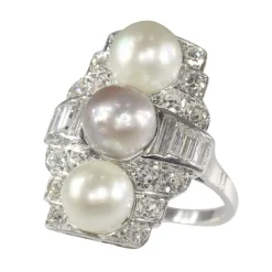 Bague de fiançailles diamant et perle
