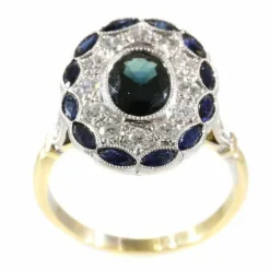 Bague de fiançailles diamant et saphir