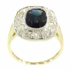 Bague de fiançailles diamant et saphir