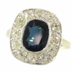 Bague de fiançailles diamant et saphir