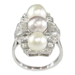 Bague de fiançailles diamant et perle