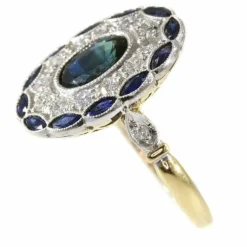 Bague de fiançailles diamant et saphir