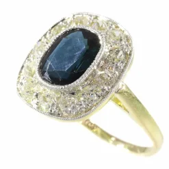 Bague de fiançailles diamant et saphir