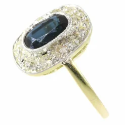 Bague de fiançailles diamant et saphir