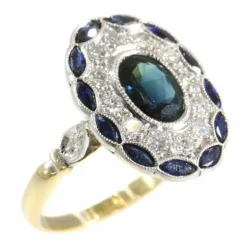 Bague de fiançailles diamant et saphir